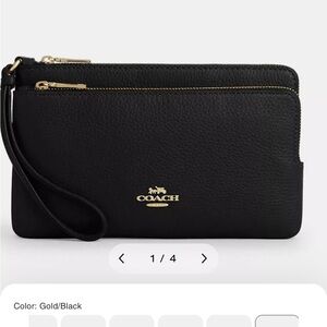 Coach Black double zip Wristlet